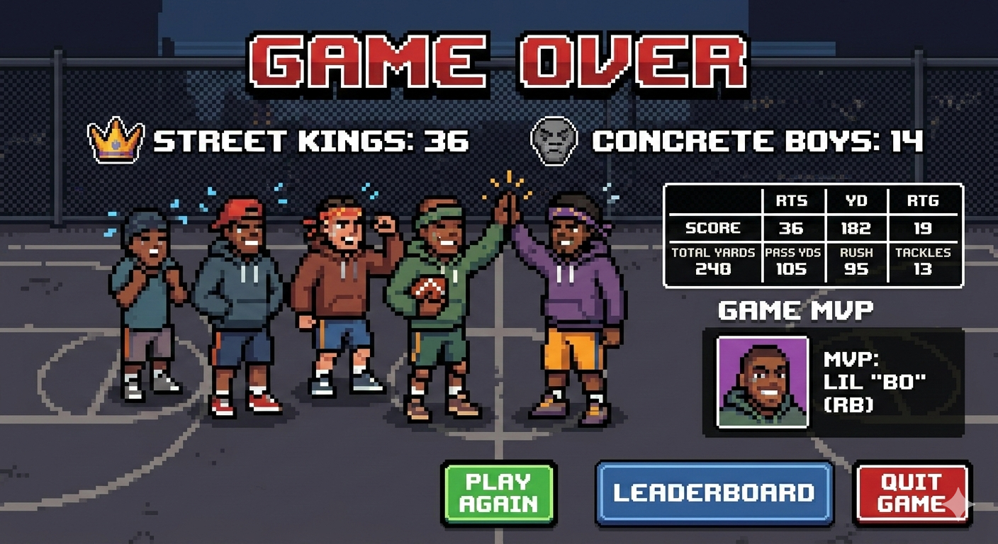 Game over screen with MVP stats